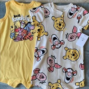 Disney Yellow and White Winnie the Pooh One Pieces